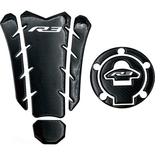 Motorcycle New 3D Carbon Fiber Fuel Gas Cap Cover Tank Protector Pad Sticker Decals For Yamaha R 3 YZF R3 YZFR3 YZF-R3 2019 2020