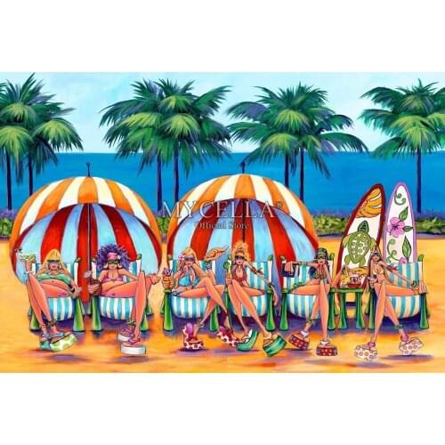 Cartoon 5d Diy Diamond Painting Art Beach Summer Cross Stitch Diamond Embroidery full Mosaic Diamond Embroidery Home Decor Gifts