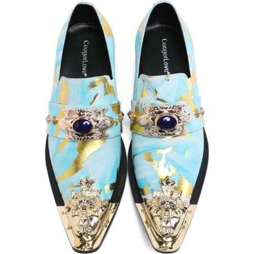 NEW patent leather buckle men height Increasing shoes Casual dress shoes luxurious wedding and party fashion men formal shoe