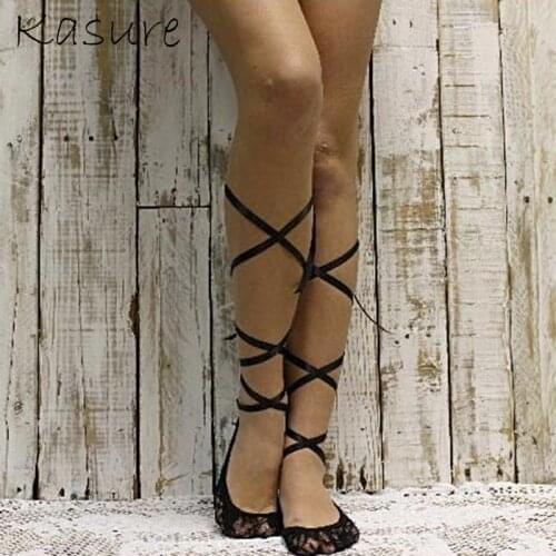 KASURE Lace Low cut slipper socks For Women Girls With Ribbon Band Dancer Footsocks Fashion sneakers For Lady