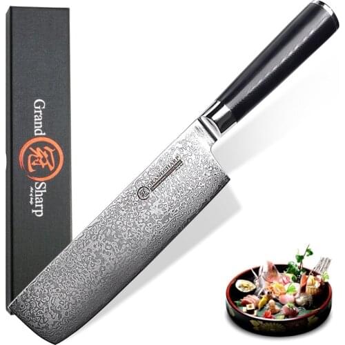Damascus Nakiri Knife Japanese Steel Chef Slicing Vegetable Kitchen Knife G10 Handle Cooking Tools 67 layer vg10 Sharp Stainless