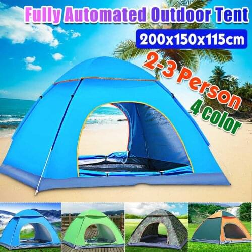 Portable Folding Automatic Double-door Camping Tents Outdoor Beach Travelling Hiking Sunshade Waterproof Shelter For 2-3 People