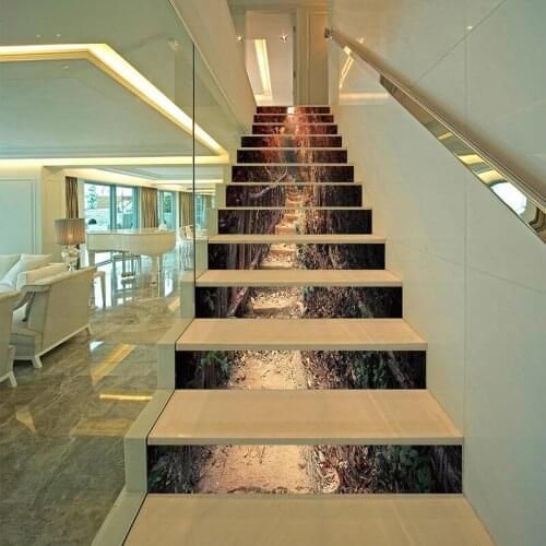 PVC wallpaper mountain trail simple 13 pieces of DIY stair stickers, step stickers wall stickers