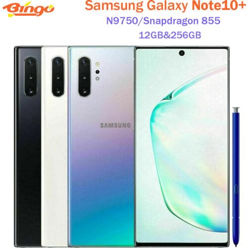 Samsung Galaxy Note10+ Note10 Pro N9750 Unlocked Mobile Phone Snapdragon 855 Octa Core 6.8" Dual SIM Triple Cameras 12GB&256GB