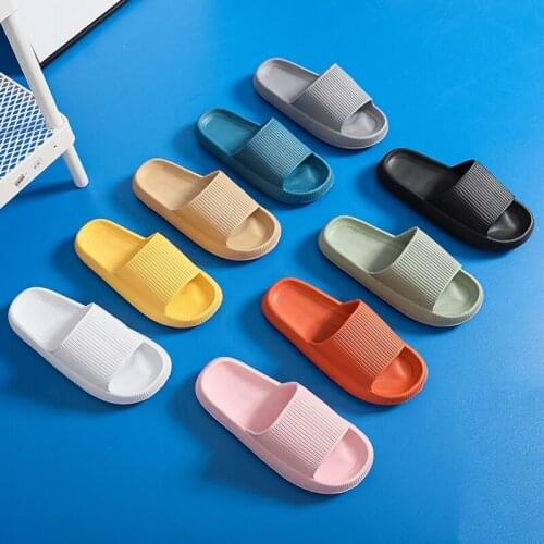 Slippers Women Thick Platform Shoes Indoor Bathroom Slipper Soft EVA Anti-Slip Home Floor Slides Ladies Summer Shoes Men