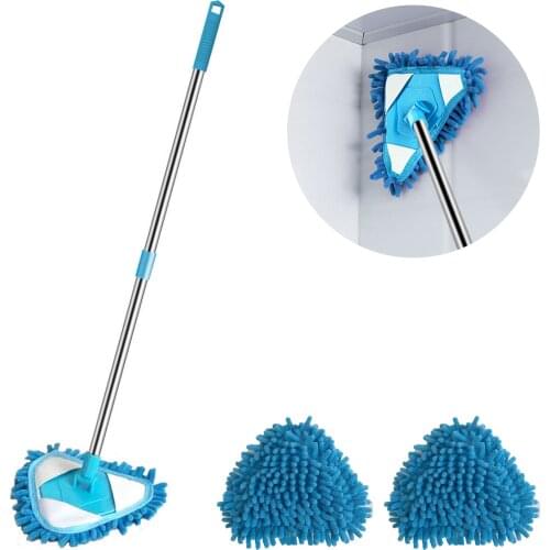 Lazy Triangle Cleaning Mop Retractable Cleaning Mop 180 Degree Rotatable Triangle Dust Mop
