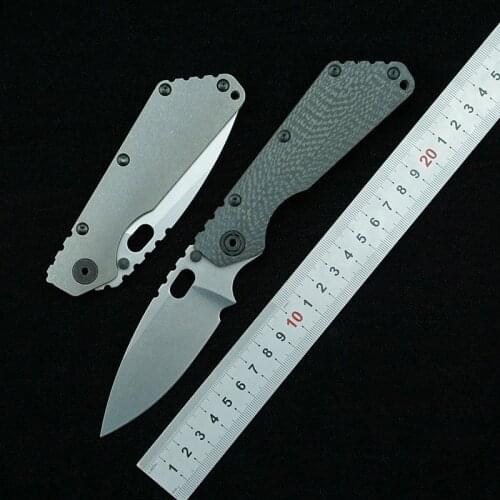 LEMIFSHE SMF Folding Knife D2 blade Titanium Nudist/Pits handle Copper washer kitchen outdoors hunting utility Knives EDC Tools