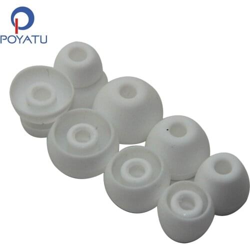 POYATU Replacement Silicone Ear Tips For Beatsx Earphone Ear tips Earbuds For Earhook Earphones Ear tips White Color