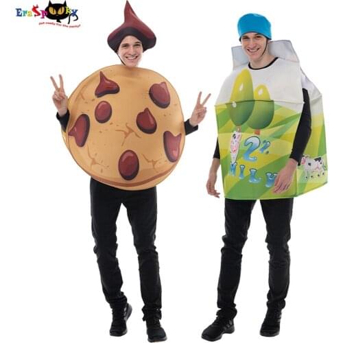 Eraspooky 2020 Funny Food Milk Chocolate Cookie Cosplay Halloween Costumes For Adult Christmas Party Outfits Couple Fancy Dress