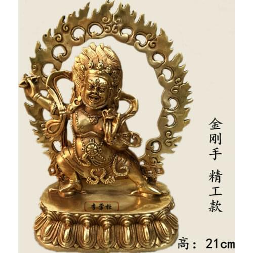 20cm Bronze Buddhism Buddha Vajrapani Vajra Hand Bodhisattva Protector Statue