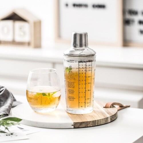 Glass shaker scale mixer with formula shaker three stage shaker cocktail shaker