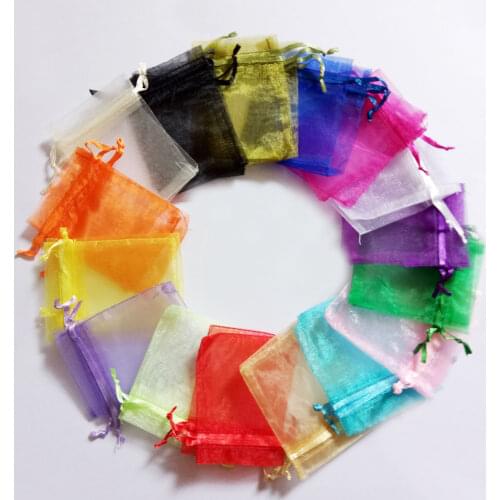 11x16cm Organza Bag 100pcs Jewelry Packaging Display Jewelry Pouch Gift Bags For Wedding Drawstring Bag Woman Travel Storage Bag