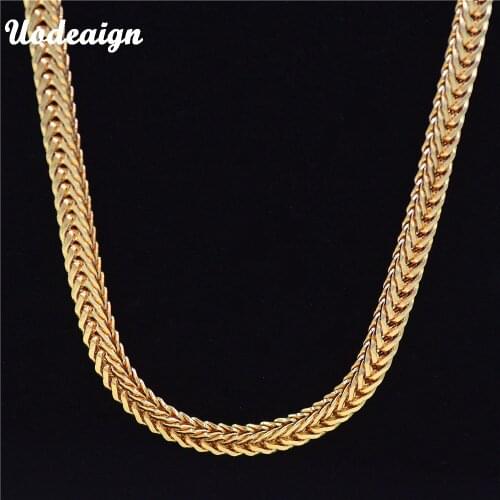 Uodesign Vintage Long Gold Chain For Men Hip Hop Chain Necklace 6MM Gold Color Thick Curb Chain Mens Jewelry Colar Collier