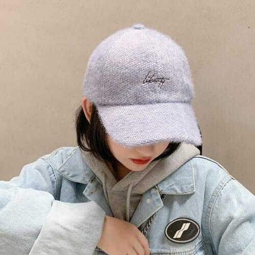 Corduroy Winter Baseball Cap For Women Solid Fashion Spring Autumn Snapback Hat Female Windproof Warm Trucker Hat Cap Gorras