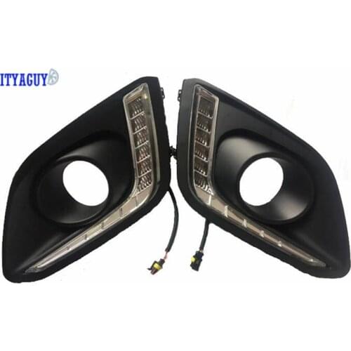 High quality DRL Driving LED Fog Lamp Decoration Cover Daytime Running Light DRL For Suzuki Swift 2014 -2016