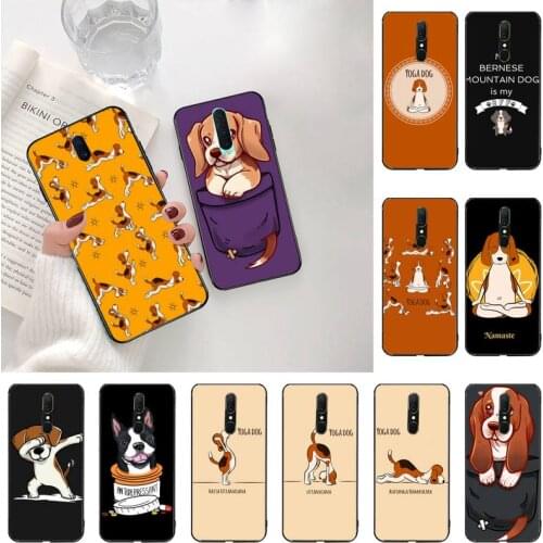 YJZFDYRM Funny Cartoon Yoga Beagle Dog Phone Case Cover For Oppo A5 A9 2020 A5S Reno2 z Renoace 3pro Realme5Pro