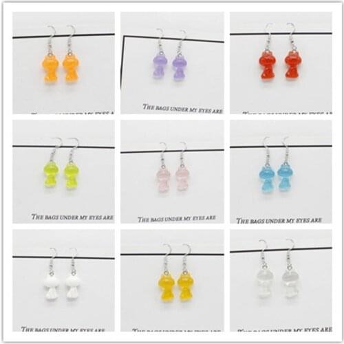 Fashionable 10 Color Resin Fox Earrings Cute cartoon Animal Candy Color Ladies Charm Earrings