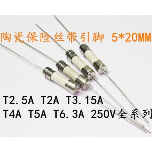 10pcs 5*20mm Ceramic fuse With PIN 5x20mm 250V 0.5A 1A 2A 3A 4A 5A 6A 7A 8A 10A 12A 15A 20A 25A 30A