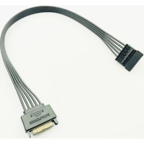 30CM Black Single Sleeved SATA 15Pin Male to Female Power Extension Cable HDD SSD Power Supply Cable SATA Power Cable for PC NEW