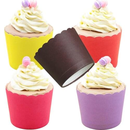 50pcs/bag Pure Color Blue Red White Green Pink Purple Paper Cupcake Muffin Cups baking Moulds for Birthday Wedding Party