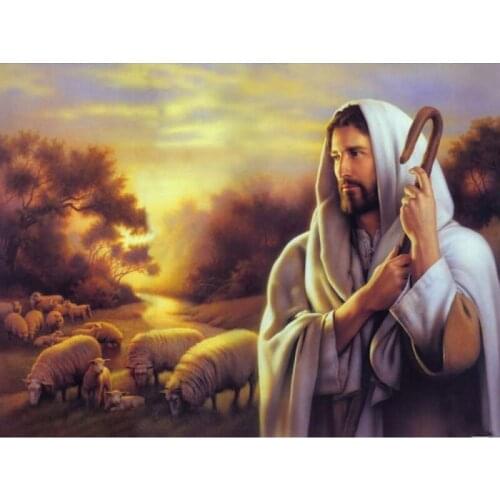 5D DIY Diamond Painting Religious Jesus Shepherd Full diamond Rhinestone Cross Stitch Diamond Mosaic Christmas Gift
