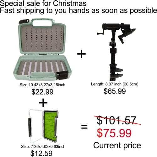 Aventik A Streamer box one extra pocket fly boxes with one II Generation Rotary Fly Tying Vise 3 in 1 Combo