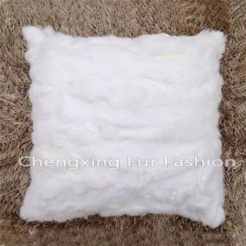 Free Shipping CX-D-27C New Product Pure Soft Rex Rabbit Fur Wholesale Decorative Cushion Cover Throw Pillows For Sofa