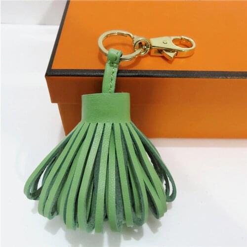 Brand luxury Designer Keychain Leather Tassel Mother Daughter Keyring Car Key Chains Key Holder Women Bag Charm Porte Clef Gift