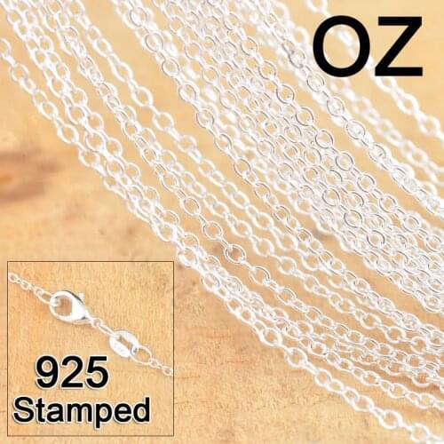 Fast Shipping 50Pcs 18" 925 Sterling Silver Jewelry Link Rolo Chains Necklace With Lobster Clasps Factory Price