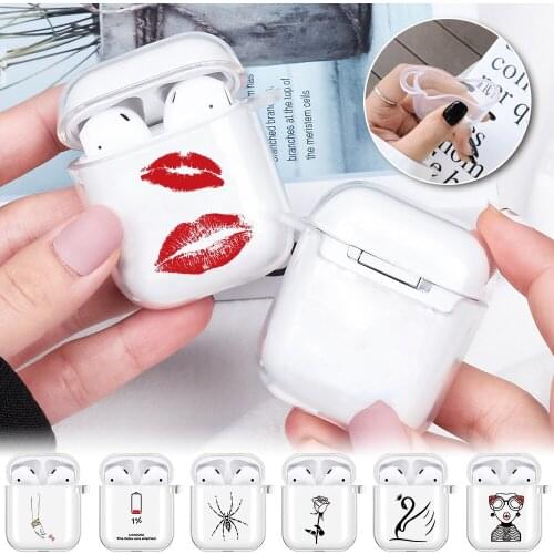 Wireless Headphone AirPods Cases for Apple Airpods 1st / 2nd Generation Transparent Soft Silicone Earphone Box Protective Cover