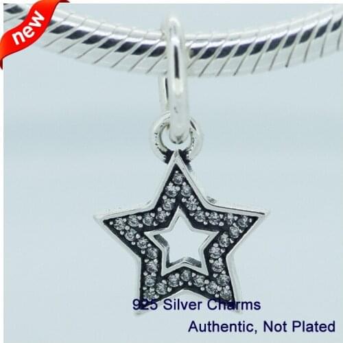 CKK Silver 925 Jewelry Stars Dangle Charms Fashion Beads Fits Original Bracelets DIY Sterling Jewelry