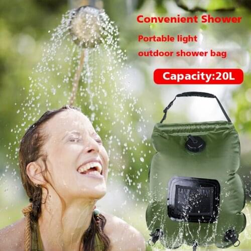 Shower Bag for Camping Outdoor Hiking Picnic Swimming 5 Gallon/20L Solar Portable Bag with switch Hose and Shower Head