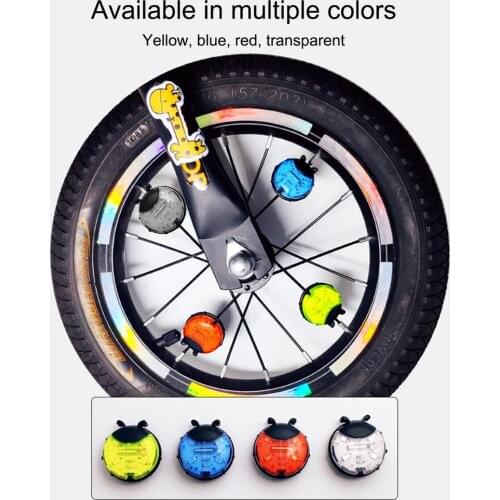 2pcs Bike Wheel Lights Bicycle Spoke Lamp Rechargeable Ladybug Shape Spoke Lights Flower Drum Light Bicycle Scooter Tail Lamp