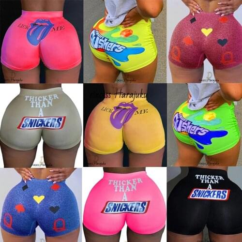 2020 Hot Sale Hip-hop New Summer Women Shorts High Waist Snickers Print Sexy Slim Womens Short Pants Beach Bikini Party Shorts