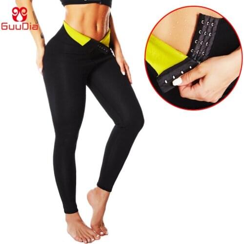 GUUDIA Hot Thermal Waist Trainer Pants Shaper Waist Trousers Slimming Legging Weight Loss Neoprene Sweating Pant Thigh Slimmer