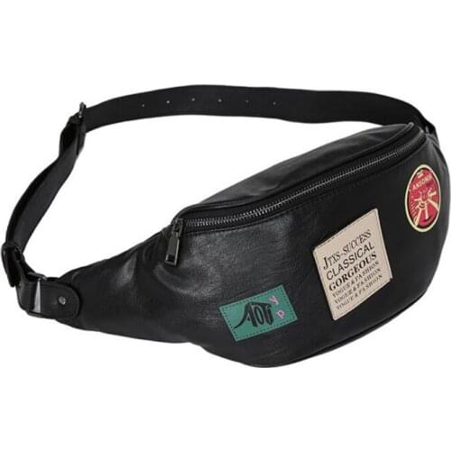 Fashion mens chest bag PU Leather Casual Crossbody Bag male breast bag printing shoulder Pack luxury design Waist bags