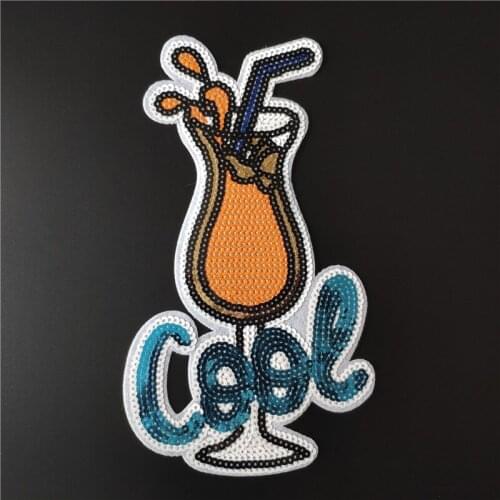 Fashion Summer Patch Clothes Stickers Cool Orange Sequins Biker Badge Sewing On Patches For Clothing Strange Things Christmas