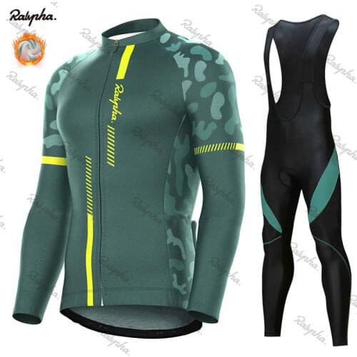 2021 Ralvpha Winter Thermal Fleece Long Cycling Jersey Set Racing Bike Cycling Sui Bicycle Clothing Uniform Kit Ropa Ciclismo