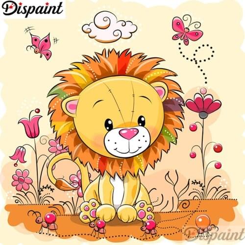 Dispaint Full Square/Round Drill 5D DIY Diamond Painting "Cartoon lion" Embroidery Cross Stitch 3D Home Decor A12383