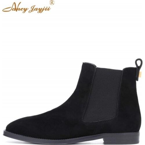 Atom Suede Ankle Boots goat leather Woman Shoes Pointed Toe Heel 20 mm Dress Autumn 2021 Female Brand classic black Large Size 4