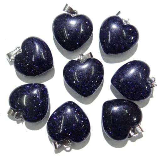 Natural stone Quartz Crystal tiger eye Opal lapis Turquoises heart pendants for diy Jewelry making Necklaces Accessories 24PCS