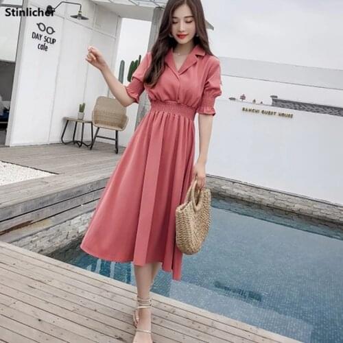 2019 summer dress women elegant V-neck Long chiffon dress women short-sleeved elastic waist holiday beach dress female Vestidos