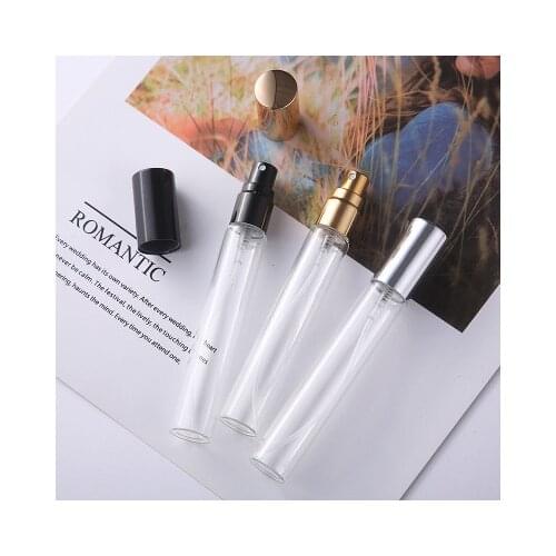20pcs/lot 15ml Clear Glass Atomizer Bottle Refillable Colorfull Aluminum cap Spray Perfume Bottle Travel Bottles Container