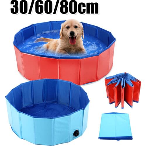 30-80cm PVC Foldable Dog Pool Pet Bathtub Wash Pool Outdoor Indoor Swimming Tub Summer Cooling Bathing Pool Pet Dog Supplies