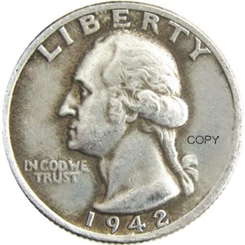 US 1942P/D/S Washington Quarter Silver Plated Copy Coin