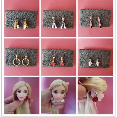 Earing Ring For 30cm Doll 1/6 Fr Jewelry Baby Accessories Tiara Crown Hairpin Sunglasses Glasses Earrings Earrings Necklace