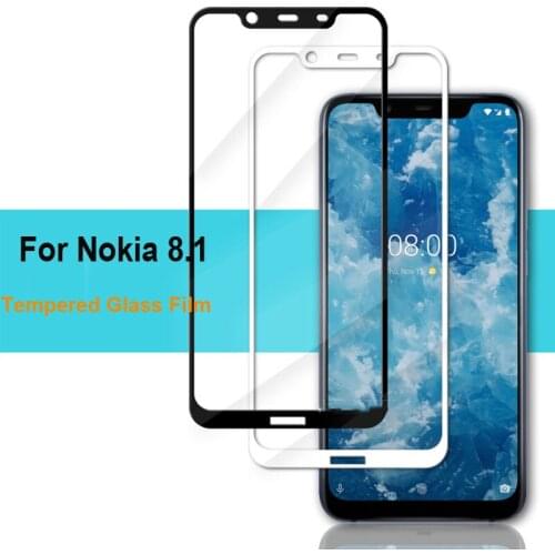 For Nokia 8.1 High Quality Explosion-proof Tempered Glass Full Cover Screen Protector Film Nokia8.1 White Black Color Glass Film