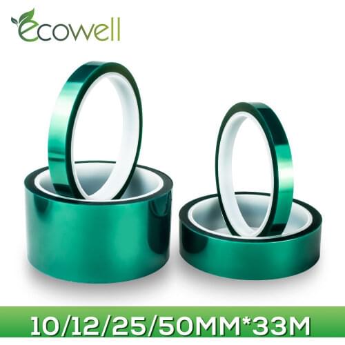 Ecowell PET High Temperature tape for PCB Solder Plating Insulation Protection 25mm Green Pet Tape Heat-resistant tape 33m