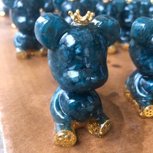 Hot sale natural crystal gravel gutta percha making heart bear cute bear