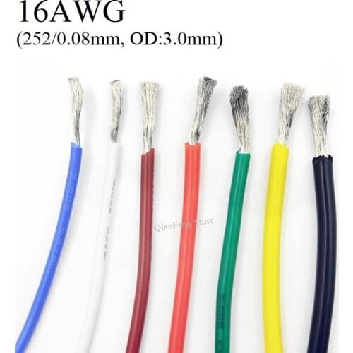 1M Wire Cable 16AWG Super Soft Silicone Insulated High Temperature Flexible Heat-Resistant Lighting Line Electronic Copper Wire